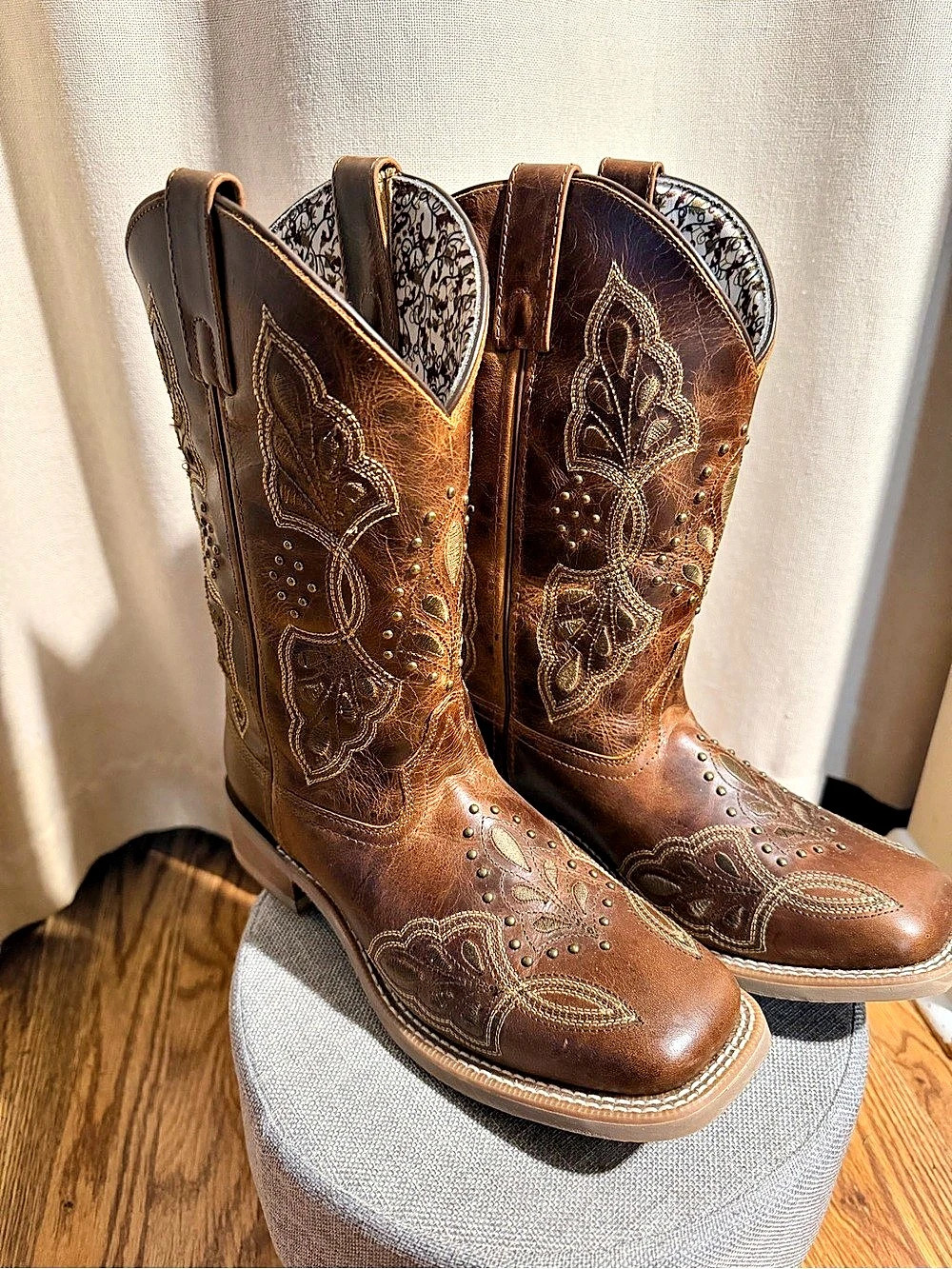Laredo Flora Western Boot Brown Embroidered